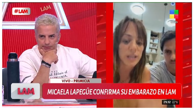 Mica Lapegüe y Tomás Bartolomé confirmaron el embarazo que anunció Ángel de Brito. Foto: captura LAM / América TV