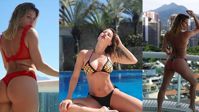 Mica lució su figura desde la playas de Brasil.