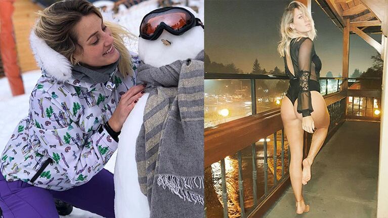 Mica posó en lencería a pesar de las bajas temperaturas.