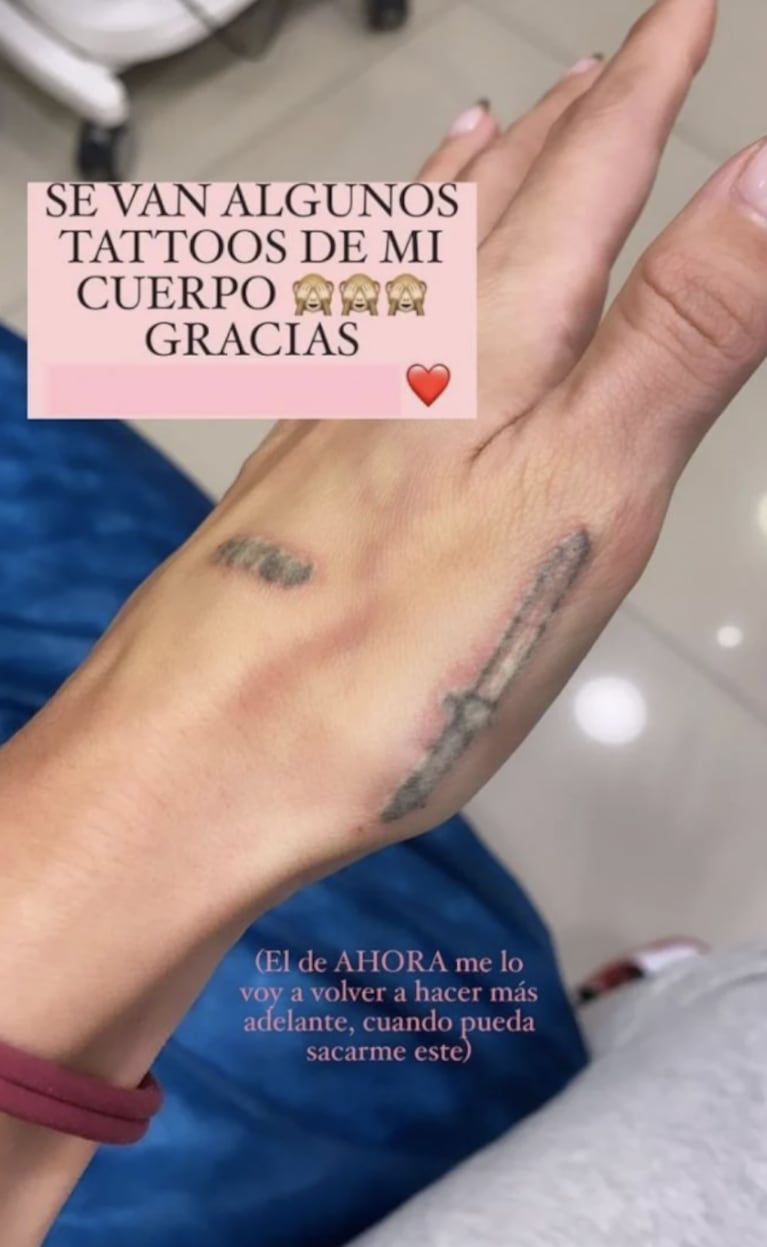 Mica Tinelli mostró el tattoo que más la avergüenza antes de borrárselo: "No sé que tenía en la cabeza"