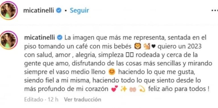 Mica Tinelli respondió con hartazgo e ironía al rumor de que está separada de Licha López
