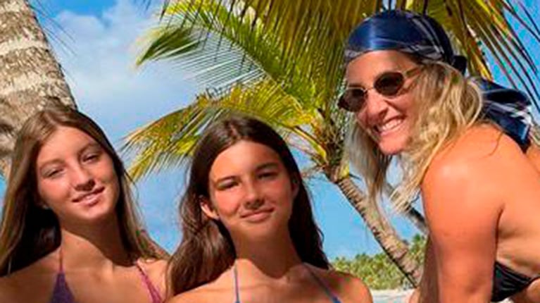 Mica Viciconte, Allegra y Sienna Cubero en República Dominicana (Foto: Instagram/@micaviciconte)