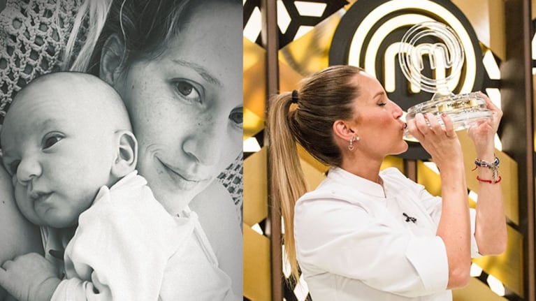Mica Viciconte celebró junto a Luca Cubero el Martin Fierro a Masterchef Celebrity.