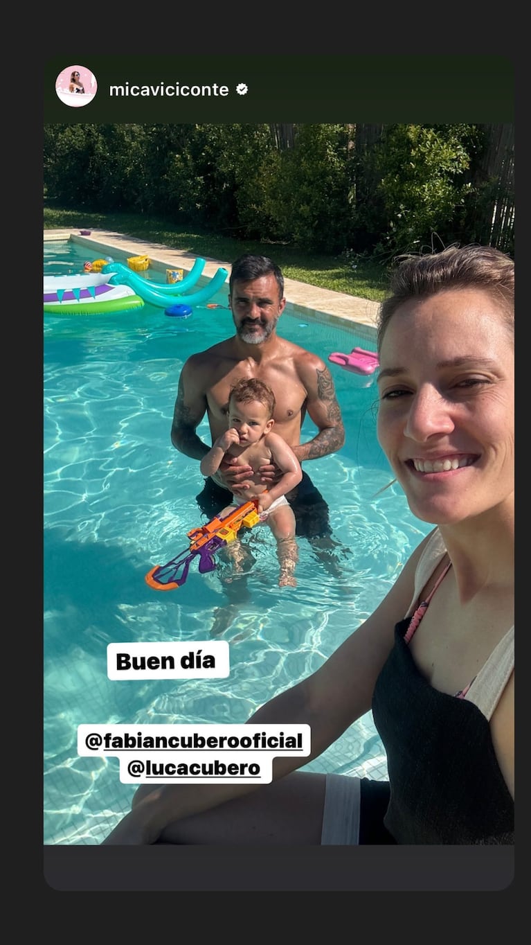 Mica Viciconte, Fabián Cubero y Luca (Instagram)