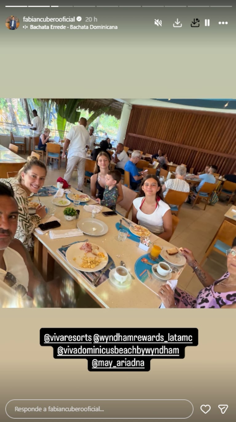 Mica Viciconte, Fabián Cubero y su familia de vacaciones en El Caribe: las fotos y los videos | Créditos: Instagram @fabiancuberooficial