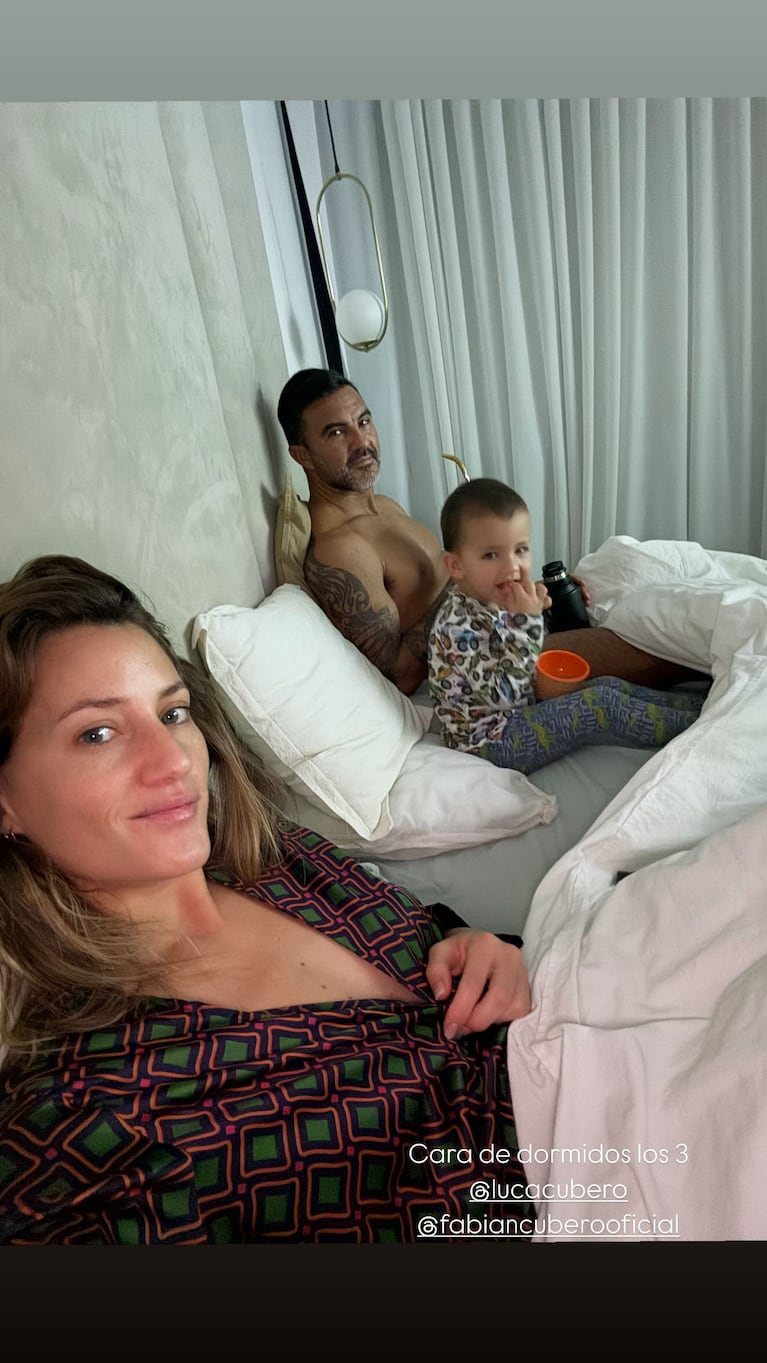 Mica Viciconte, Fabián y Luca Cubero. (Foto: @micaviciconte)