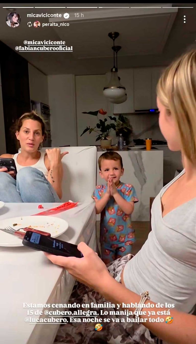 Mica Viciconte mostró cómo prepara los 15 de Allegra Cubero junto a la adolescente y a Luca Cubero (Foto: captura Instagram @micaviciconte)