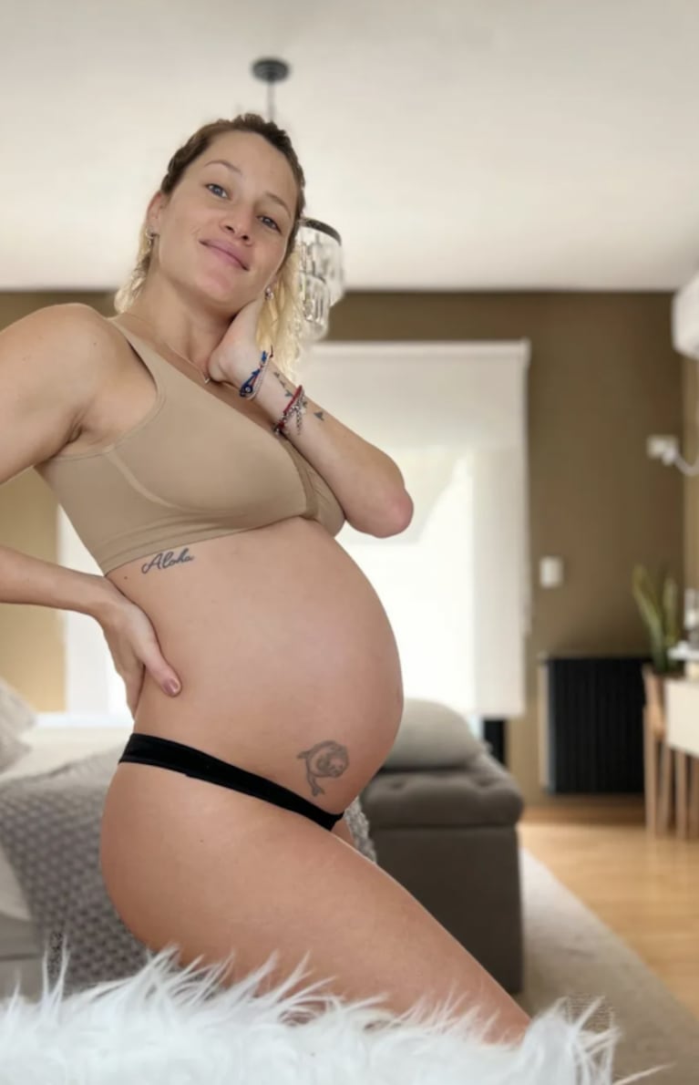 Mica Viciconte mostró su pancita de 39 semanas de embarazo y apostó sobre el nacimiento de Luca