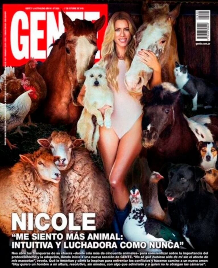 Mica Viciconte, picante sobre la tapa de Nicole Neumann rodeada de animales: "En mi casa hay perros de raza y de calle"