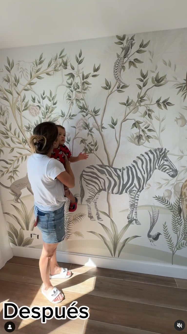 Mica Viciconte remodeló el cuarto de su hijo Luca: el video del impactante antes y después