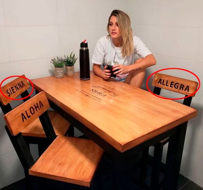 Mica Viciconte respondió si fue una provocación para Nicole mostrar las sillas con los nombres de sus hijas
