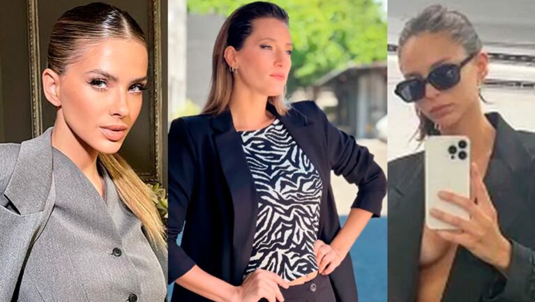 Mica Viciconte se sumó al "traje sastrero", al igual que Juanita Tinelli y China Suárez.