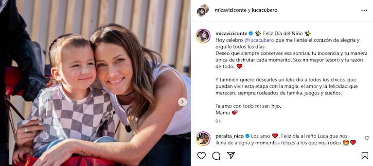Mica Viciconte y Luca (Foto: Instagram @micaviciconte)