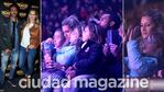 Micaela Viciconte junto a Fabián Cubero y sus hijas, en una noche a puro circo