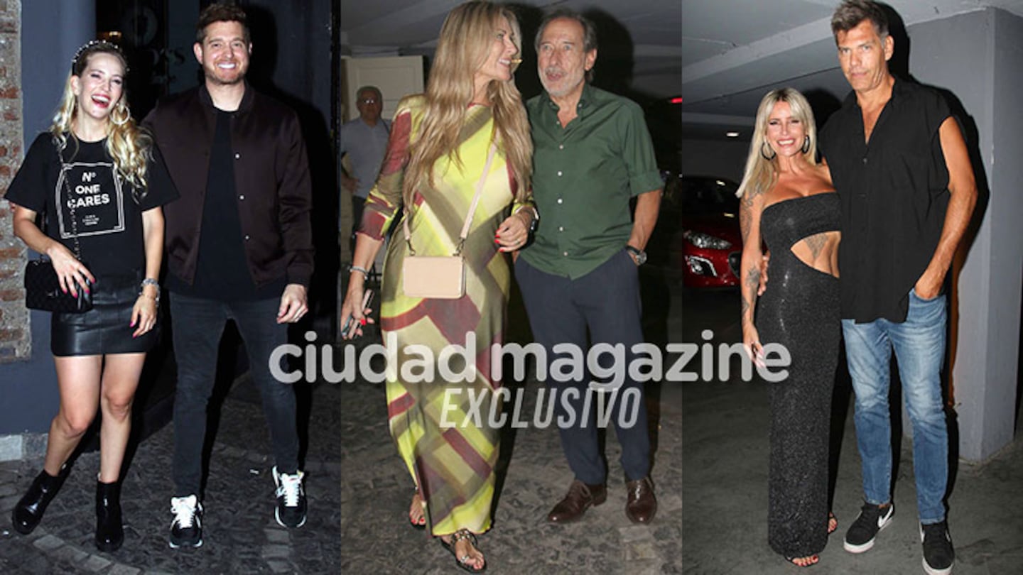 Michael Bublé y Luisana Lopilato, Guillermo Francella y Marynés Breña, Flor Peña y Ramiro Ponce de León en el estreno de Casados con Hijos (Fotos: Movilpress).  