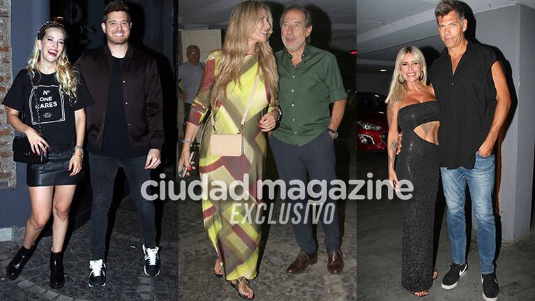 Michael Bublé y Luisana Lopilato, Guillermo Francella y Marynés Breña, Flor Peña y Ramiro Ponce de León en el estreno de Casados con Hijos (Fotos: Movilpress).  