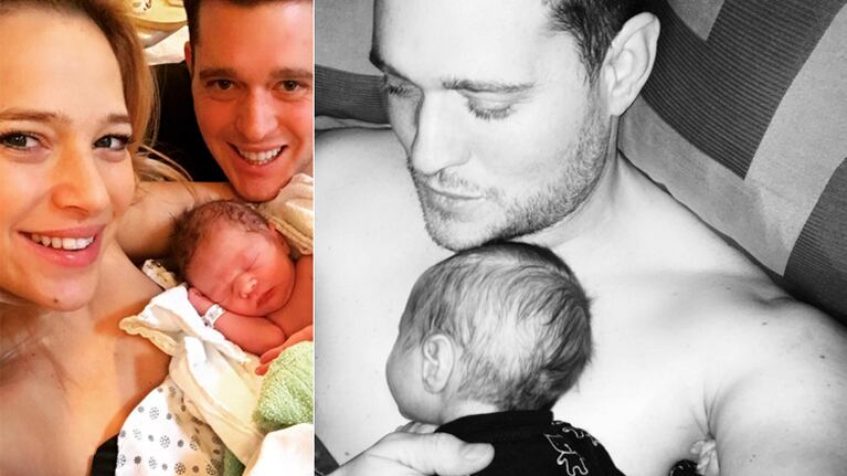 Michael Bublé y su primera selfie con Elías (Foto: Instagram)