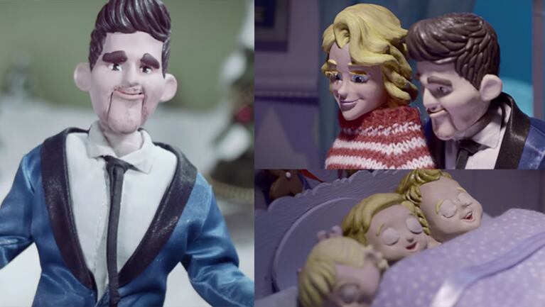 Michael y su familia en versión plastilina.