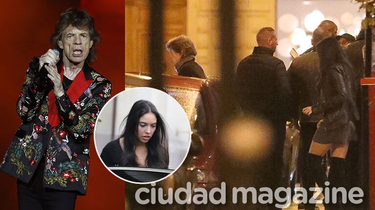 Mick Jagger y Noor Alfallah, juntos en París (Fotos: Grosby Group y AFP).