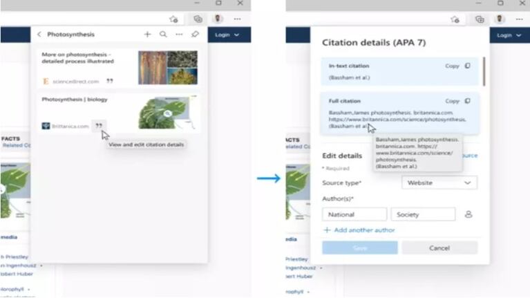 Microsoft Edge incorpora un generador de citas y referencias bibliográficas para trabajos académicos