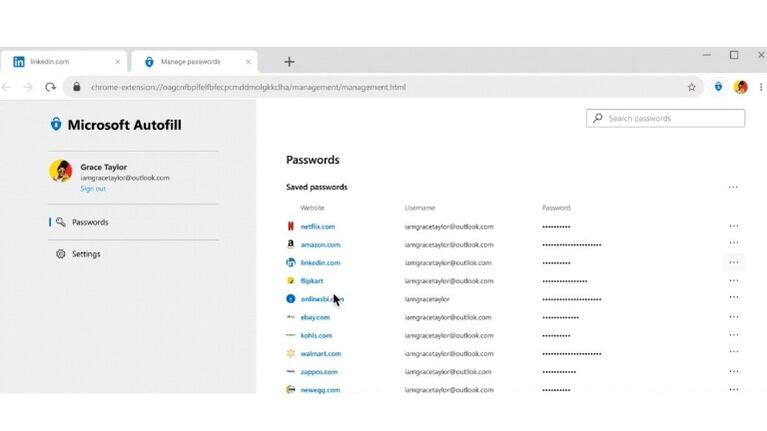 Microsoft introduce funciones de autocompletar contraseñas entre dispositivos móviles y navegadores. Foto: DPA.