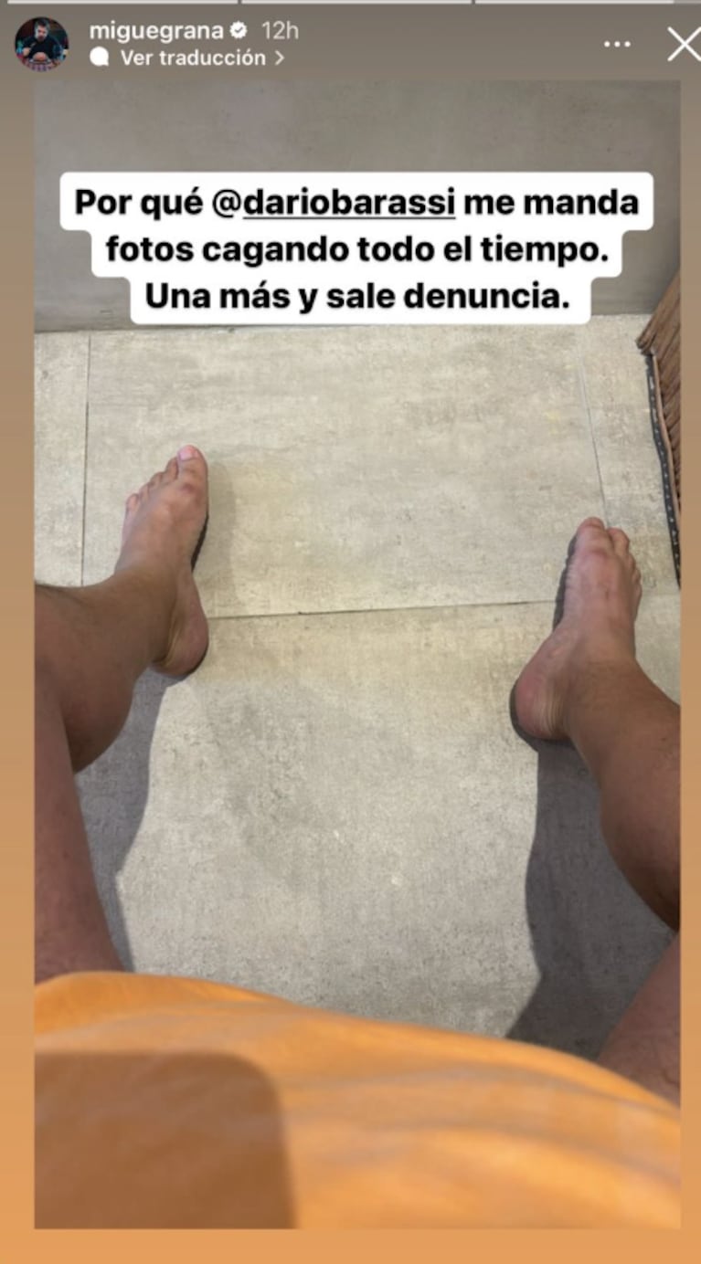 Migue Granados amenazó con denunciar a Dario Barassi por las fotos íntimas que le manda por WahatsApp