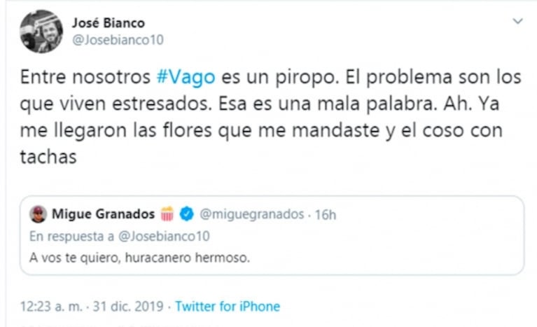 Migue Granados lanzó un furioso mensaje contra los meteorólogos y José Bianco le salió al cruce