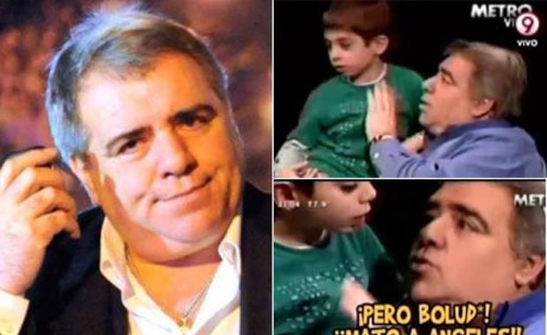 Miguel Angel Pierri y el comentario de su hijito. (Fotos: Web y Capturas TV)
