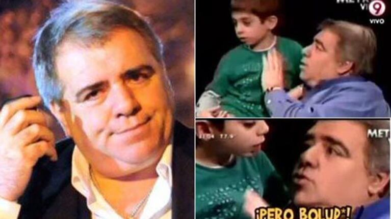 Miguel Angel Pierri y el comentario de su hijito. (Fotos: Web y Capturas TV)