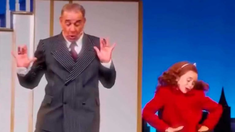 Miguel Ángel Rodríguez en Annie (Foto: apturas Instagram @annieteatroarg)