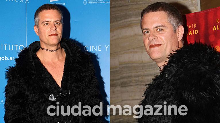 Mike Amigorena y un look súper llamativo en el estreno de Mario on tour (Fotos: Movilpress).