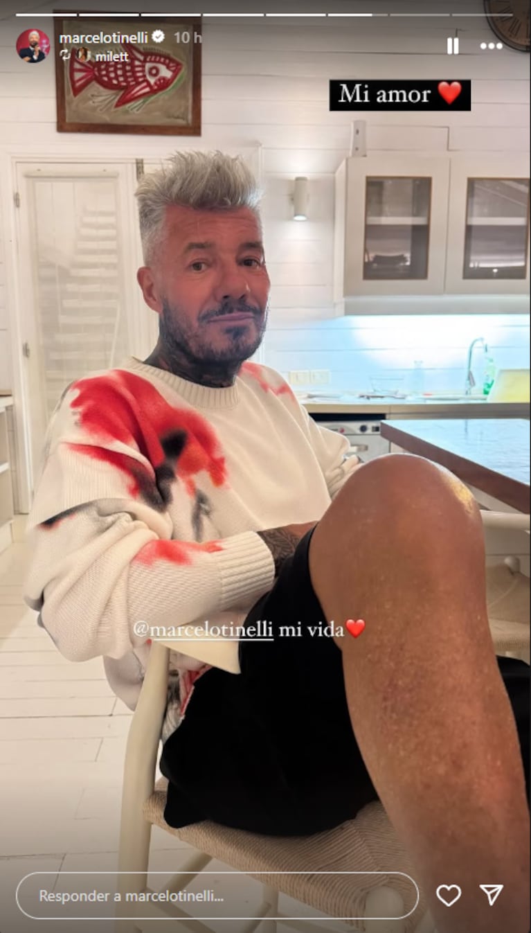 Milett Figueroa compartió una foto de su intimidad con Marcelo Tinelli tras las especulaciones: “Mi vida”