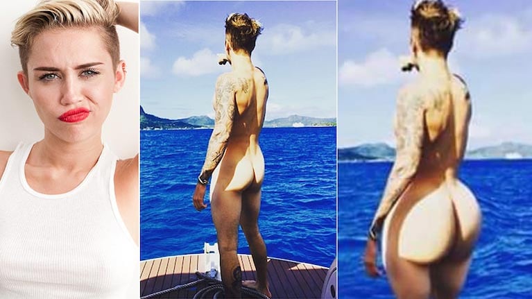 Miley Cyrus se burló de JB en Instagram. (Fotos: Instagram y Web)