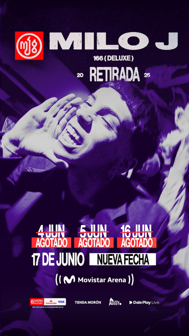 Milo J se despide de 166 y presenta 166 (Deluxe) Retirada en el Movistar Arena.