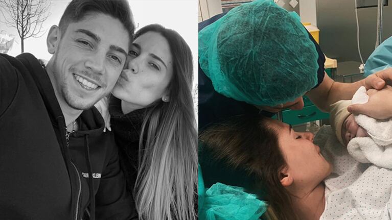 Mina y Fede le dieron la bienvenida a Benjamín.