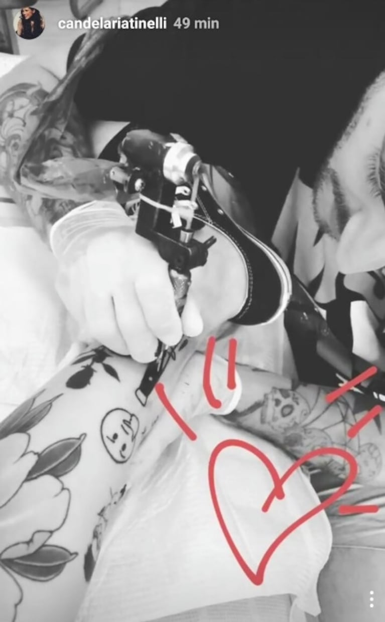 Mirá el nuevo y "filoso" tatuaje que Candelaria Tinelli se hizo en la pierna