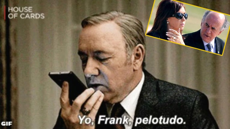 Mirá la divertida parodia de House of Cards del audio de Cristina Fernández y Oscar Parrilli (Foto: Twitter y Web)