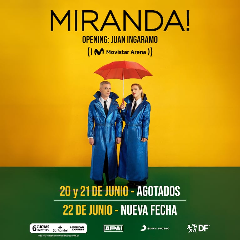 Miranda! sumó otro Movistar Arena después de agotar los tickets de los dos primeros shows.