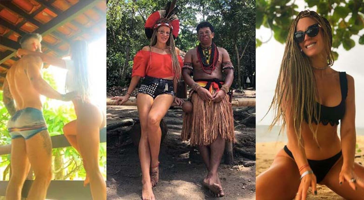 Miriam se hizo en Brasil trencitas de estilo africano en toda la cabeza.