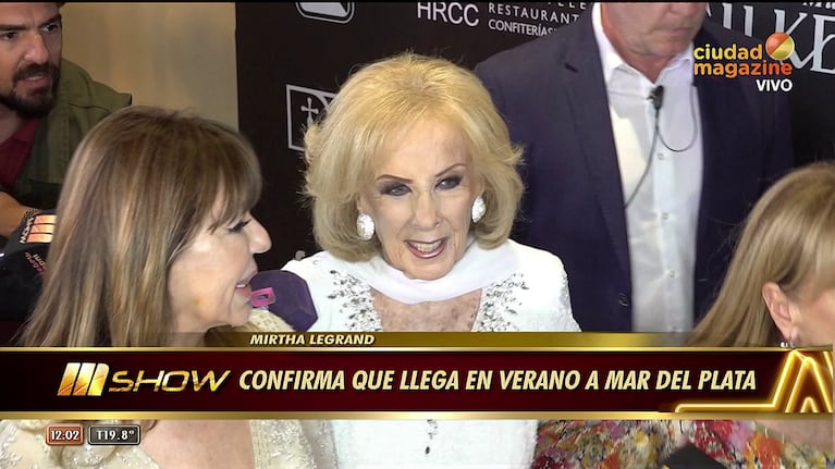 Mirtha Legrand en la gala del Hospital Rivadavia (Foto: captura de Ciudad Magazine).