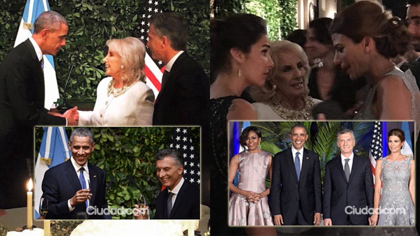 Mirtha Legrand fue una de las invitadas a la gala de Barack Obama (Fotos: AFP y Twitter). 