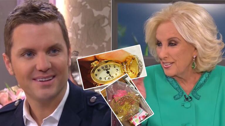 Mirtha Legrand le regaló a la hija de Santi del Moro su "anillo-reloj"