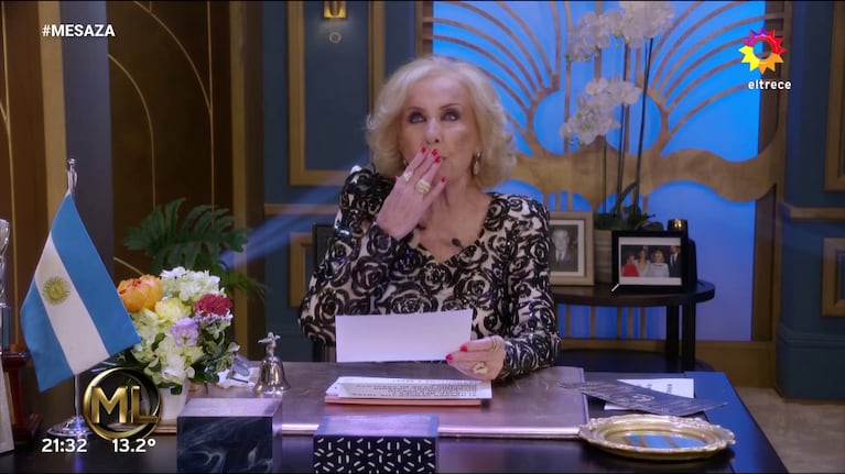 Mirtha Legrand se solidarizó con la familia Yankelevich-Rica en La Noche de Mirtha por la muerte de Mila (Foto: captura de eltrece).
