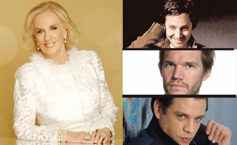 Mirtha Legrand, y los tres galanes que la acompañarían en la ficción. 