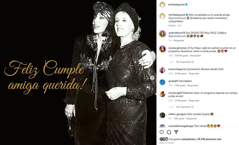 Mirtha Legrand y Susana Giménez (Foto: Instagram )