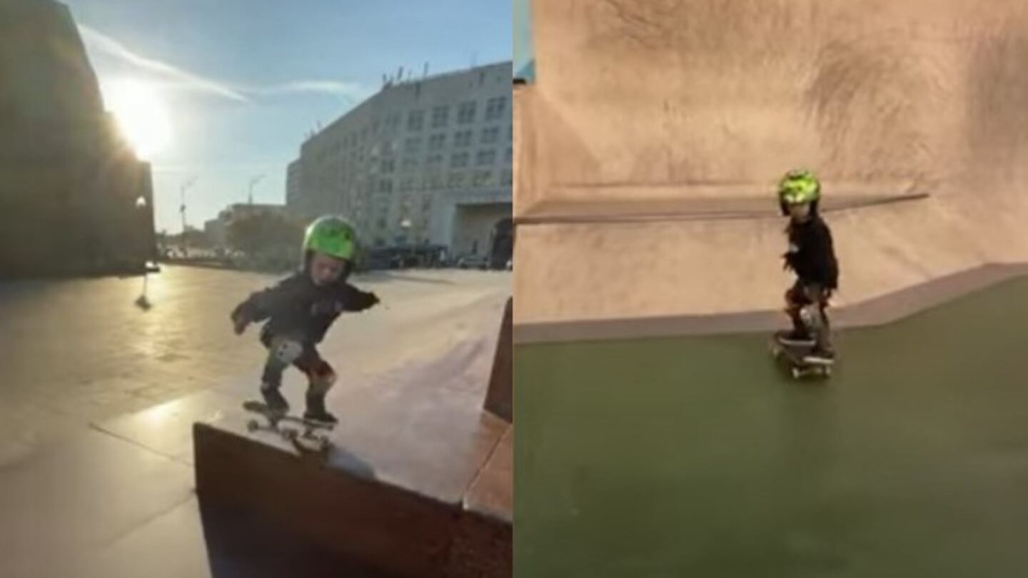 Misha, el niño de 3 años que es todo un profesional del skate