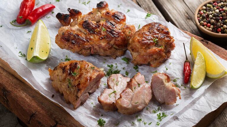 Mollejas con doble cocción acompañadas de una mayonesa de chimichurri