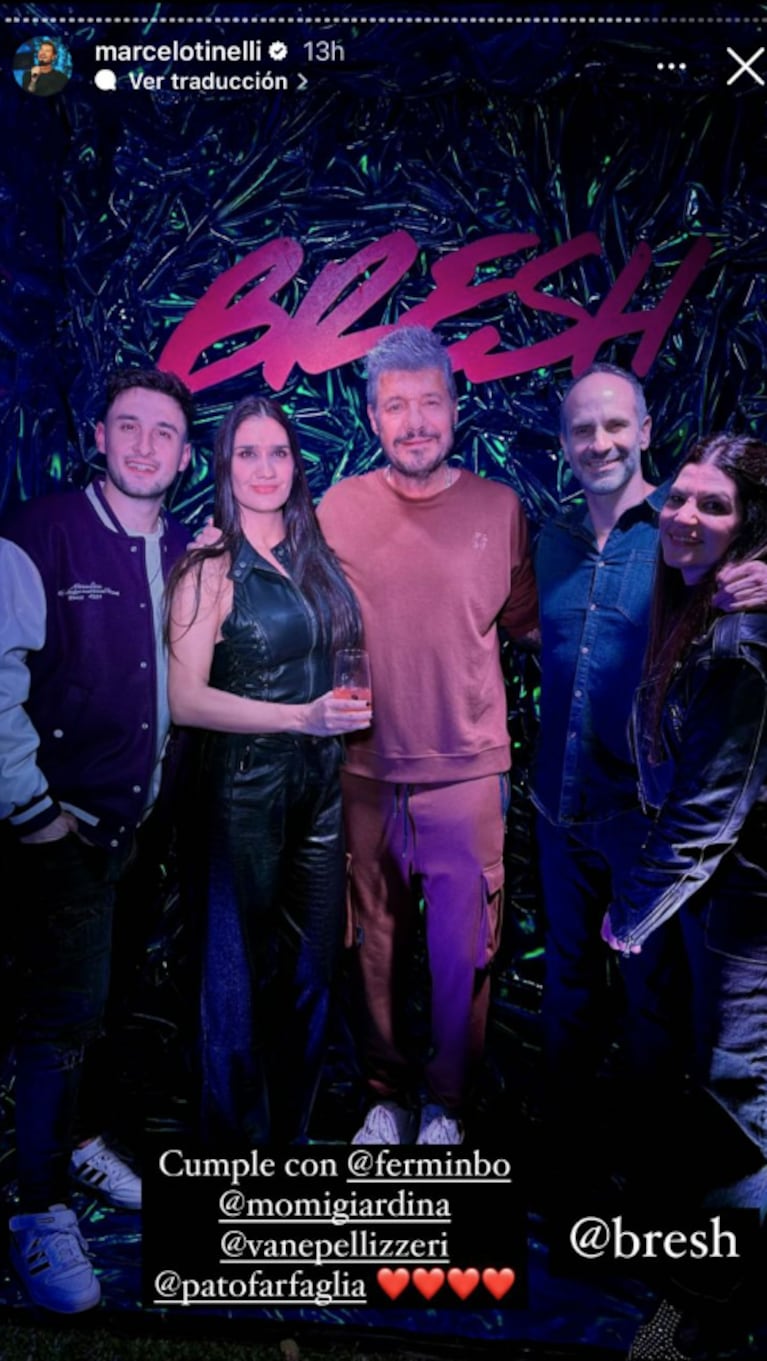 Momi Giardina asistió a la fiesta de cumple de Marcelo Tinelli en medio del rumor de romance: las fotos juntos