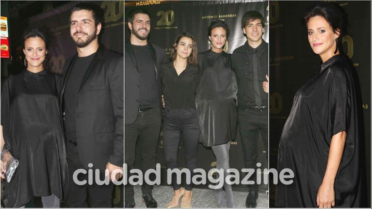 Mónica Antonópulos lució su súper panza junto a Marco Antonio Caponi (Fotos: Movilpress)