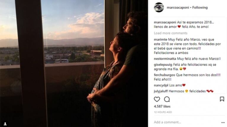 Mónica Antonópulos y Marco Antonio Caponi confirmaron que esperan un hijo con una foto súper dulce: "Así te esperamos 2018… llenos de amor"